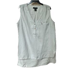 Linen Grace Elements Top 2X Sleeveless Pullover Tan Neutral Lagen Boho Resort